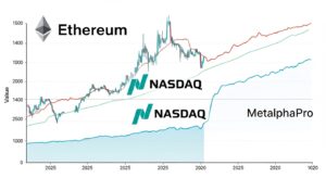 Crescimento do valor do Ethereum ao longo do tempo, com destaque para a movimentação recente