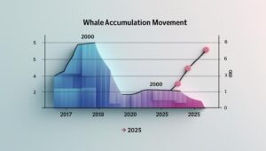 Gráfico mostrando o movimento de acumulação de baleias em 2017 vs 2025