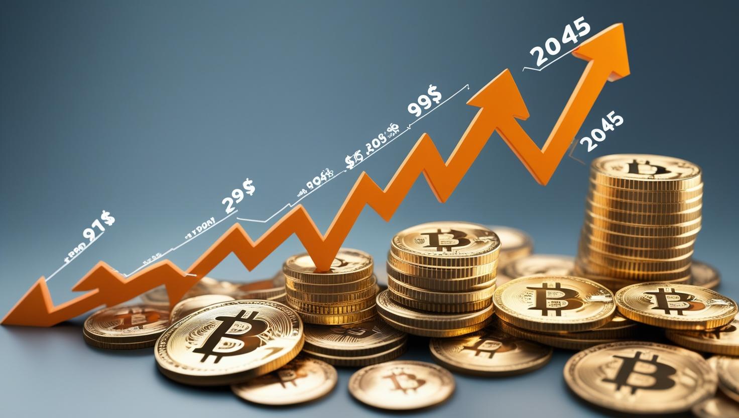 Gráficos de crescimento do Bitcoin.